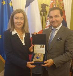 28 October 2019 National Assembly Deputy Speaker Prof. Dr Vladimir Marinkovic and the Vice-President of the French Senate Helene Conway-Mouret